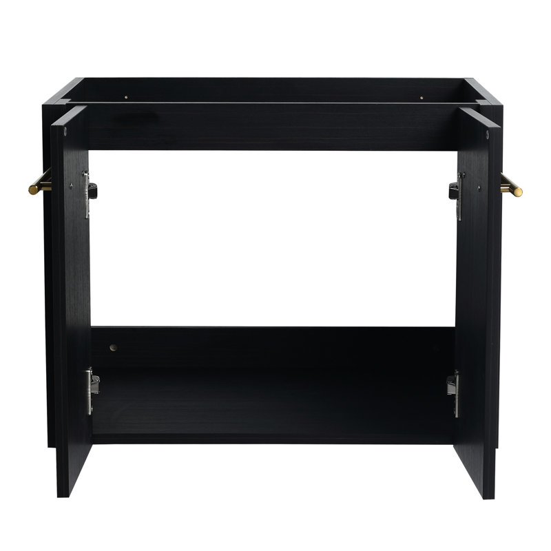 Black Chestnut Bathroom Vanity - 24 Inch With Sleek Design And Roomy Drawers Elegant Spacious Storage Compartment