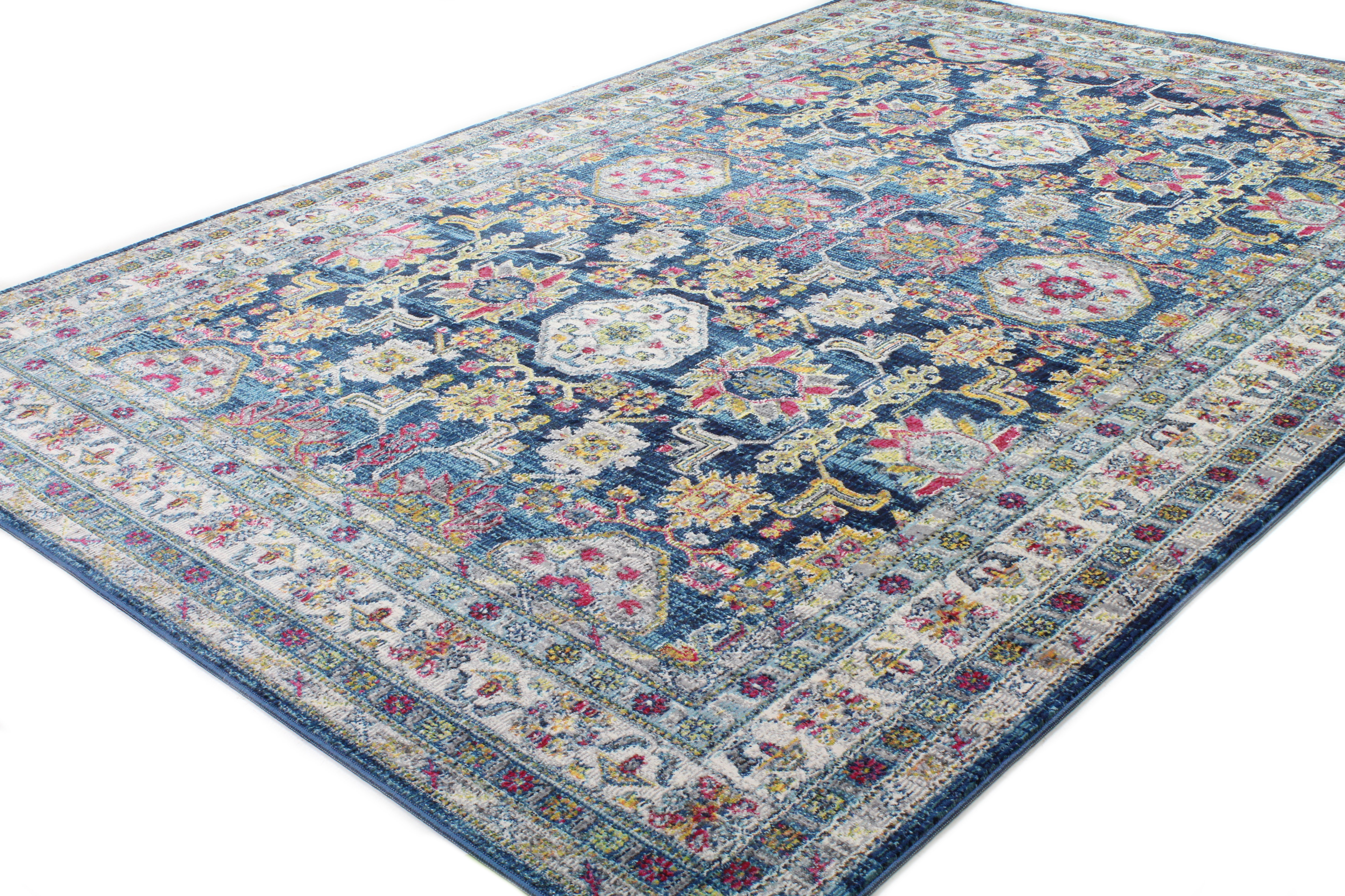 Casterly Rug Langley Street Carly Navy/Yellow/Red Rug & Reviews | Wayfair.co.uk
