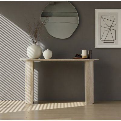55.12 Inch Faux MARS Marble Pattern Console Table for Living Room and Hallway