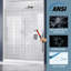 Porte de douche coulissante simple sans cadre de 56 à 60 po x H 75 po avec verre trempé transparent de 5/16 po-97926629