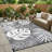 Gray Water-Resistant Outdoor Rug Plastic Straw Area Rug-1805615950