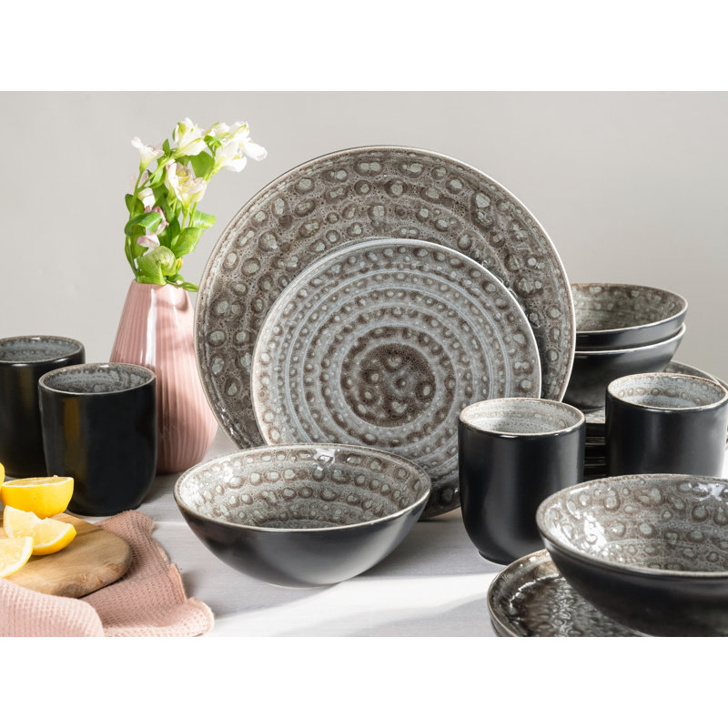 Villa Romana Dinnerware Set 16 Piece - Service for 4, Stone Blue