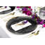 Assiettes transparentes martelées rondes blanches de 10 pouces avec bordure dorée Ecoqualité pour 80 invités