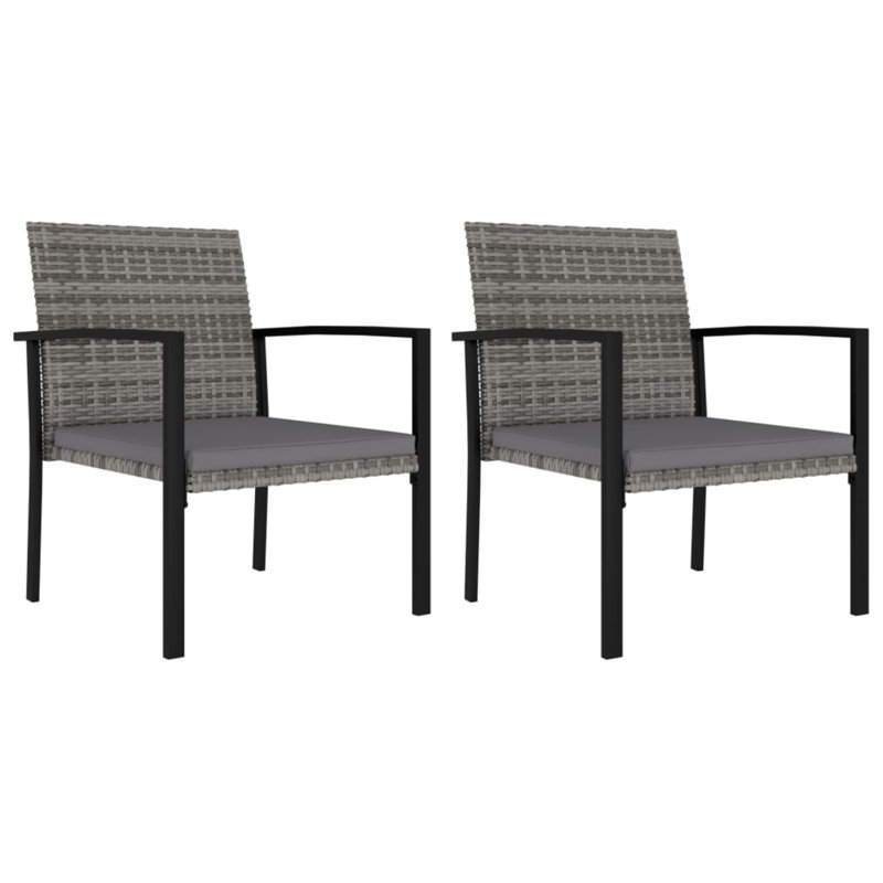 Chaise de patio avec coussin Lippi, Gris, Gris