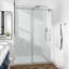 Porte de douche à panneau simple sans cadre l 44 à 48 po x H 66 po avec cadre en acier inoxydable nickel brossé et verre trempé de 3/8 po-129420350