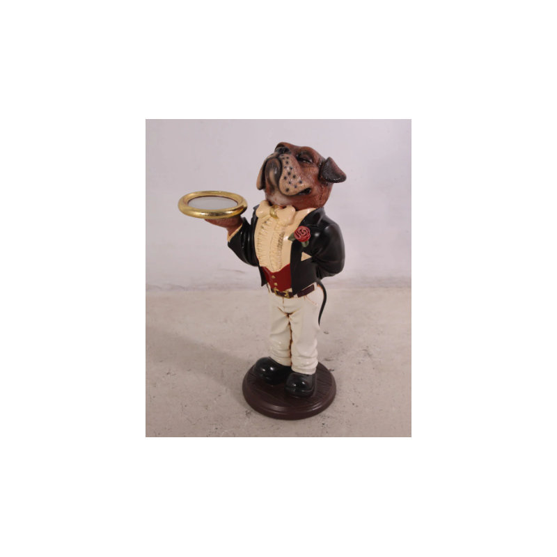 Small Bulldog Boxer Butler Statue