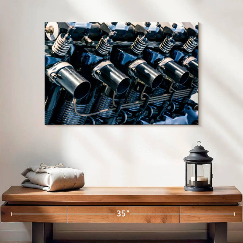 Mehar Car Engine Close Up, 16" H x 24" W