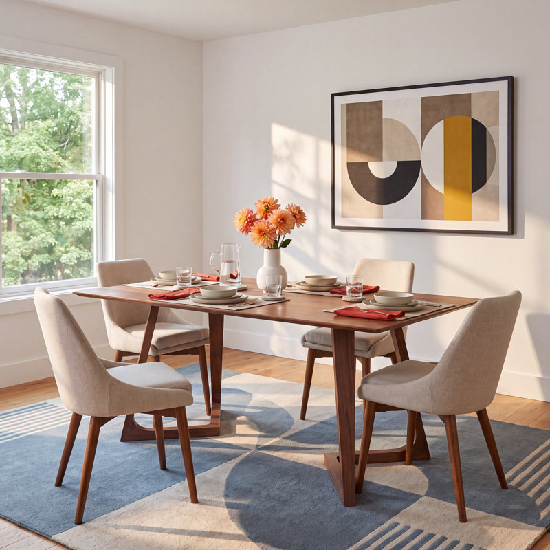 Fischer Walnut Solid Wood Dining Table