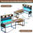 Truet L-Shaped Metal Base Computer Desk with Power Outlet-1276964272