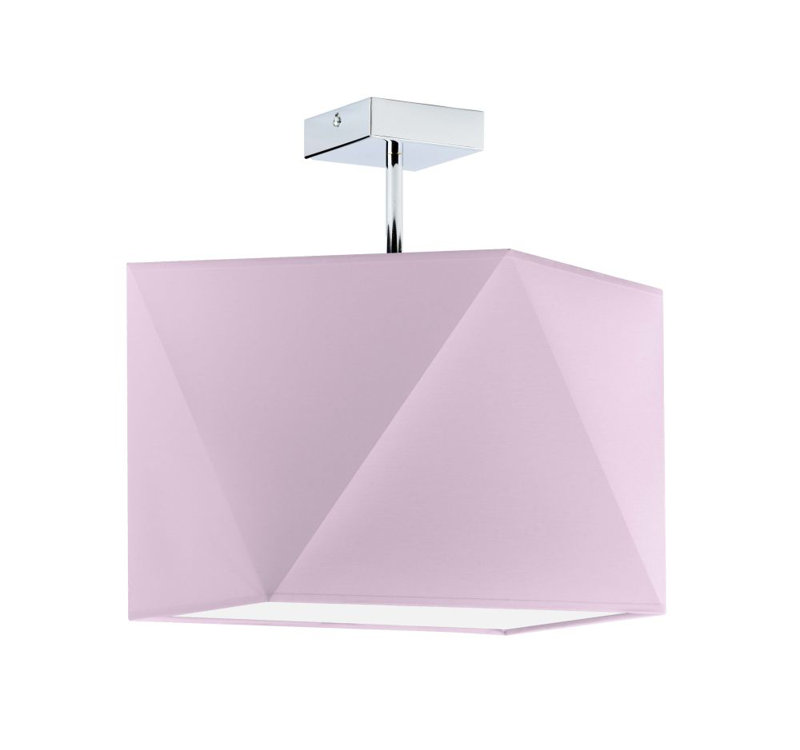Demarian Fabric Semi Flush Mount, Light Purple, Silver