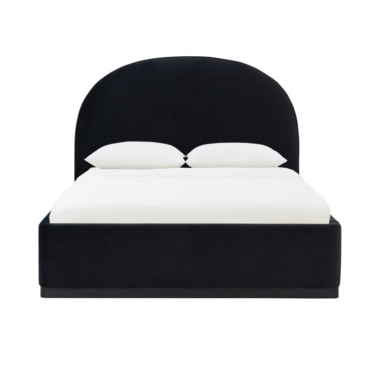 Grand lit en velours Loya, Grand, Noir