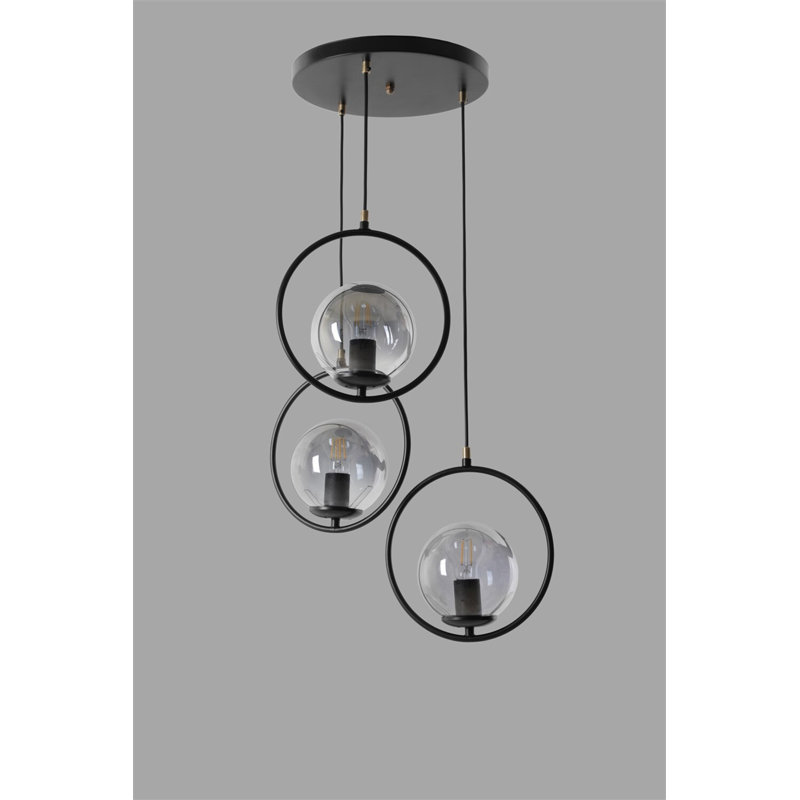 Lustre industriel scandinave, métal noir, 27,6 po x 11,8 po | Fabrication 100% métal, peinture séchée au four, revêtement en culot, douille E27 (40 W maximum) | Parfait pour les salons et salles à manger modernes, design élégant et durable