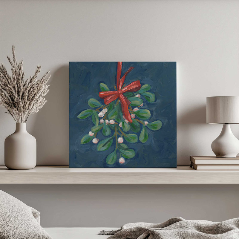 «Midnight Mistletoe I» par June Erica Vess, reproduction d'art sur toile, 20" H x 20" W