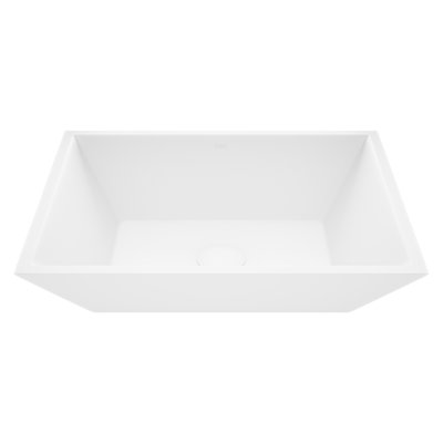 Vinca 18" L x 14" W x 5" H Matte White Handmade Rectangular Vessel Bathroom Sink