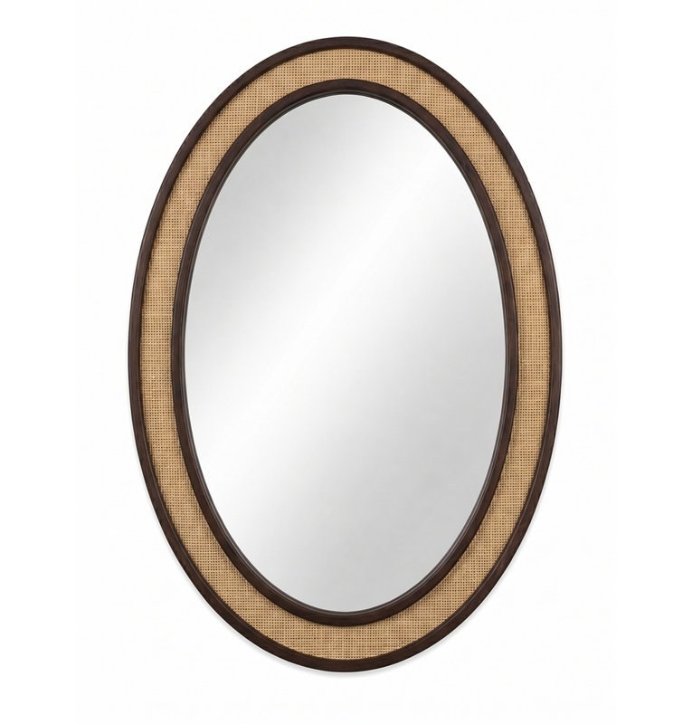 Miroir d'appoint Raphia, Tanné