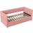 Twin Daybed In Pink Corduroy With Two Drawers, Frame, Soft Foam Padding, Convenient Storage Space Size And Wood Slat Framework, Enlarged Area, No Box Spring-1699381646