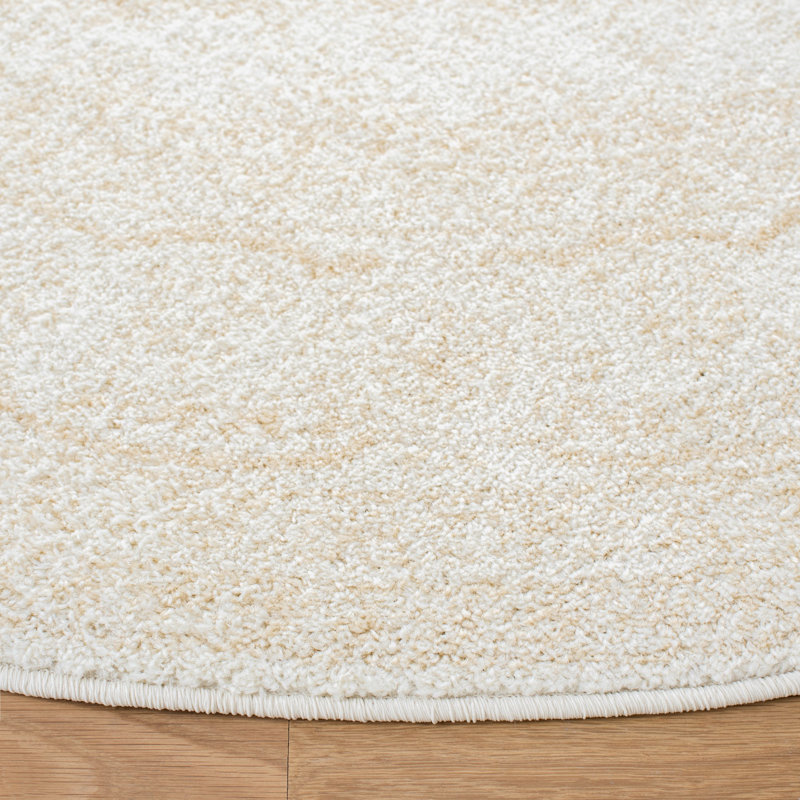 Wadlington Oriental Ivory/Beige Area Rug, Round 6'