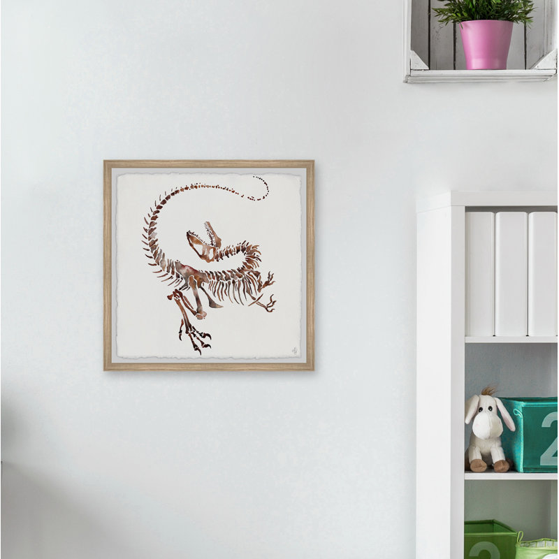 Exton Dino Fossil - Single Picture Frame Painting, 41cm H x 41cm W