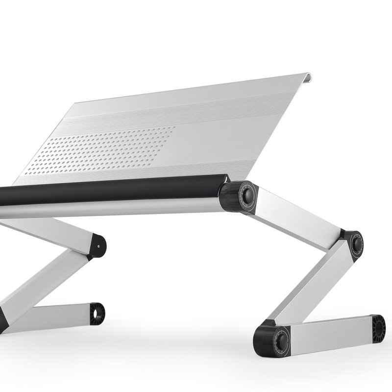 WorkEZ Executive Laptop Stand and Lap Desk - Extra-Wide Adjustable Aluminum Laptop Table - Silver, Silver