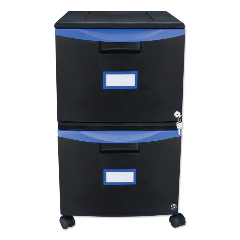 Mesvin 14.75'' Wide 2 -Drawer Mobile File Cabinet, Blue