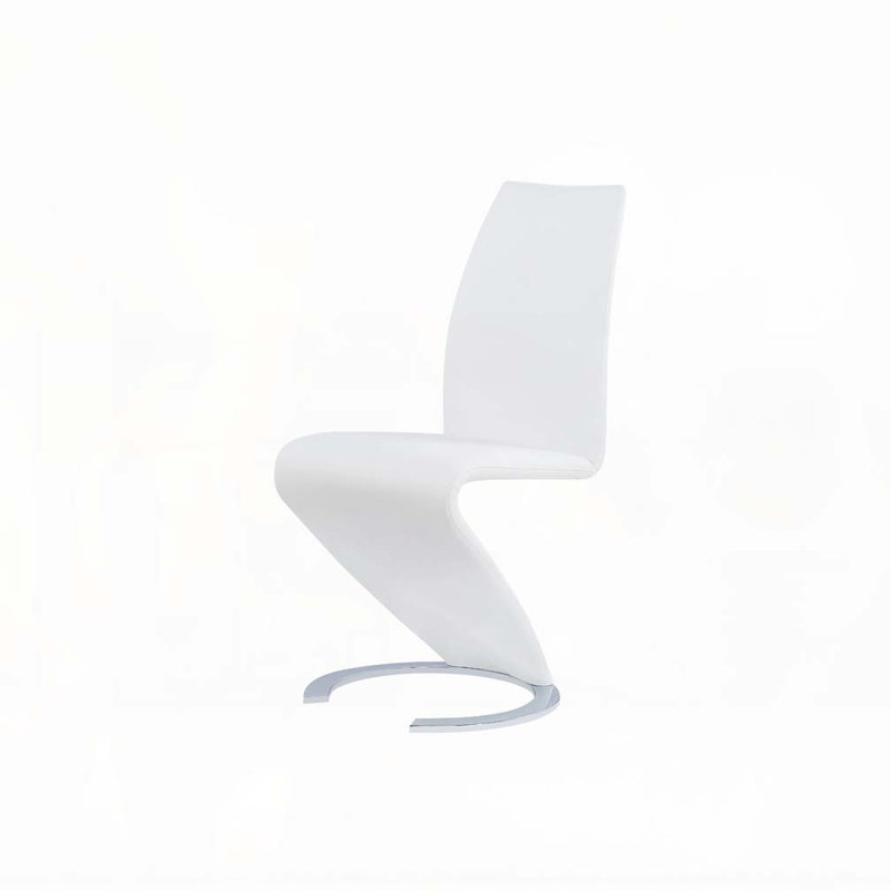Chaise de salle à manger en similicuir, Blanc