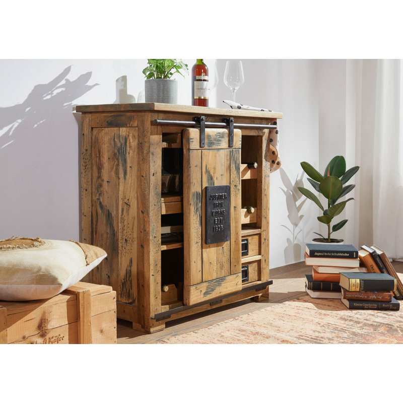Railway 80cm Solid Wood Bar Cabinet