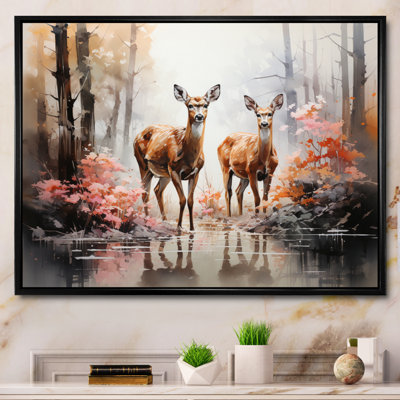 «Deers Whispering Woods I», reproduction sur toile
