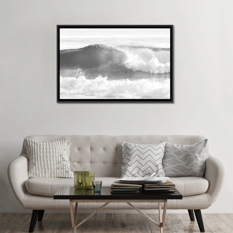 «Wave I», reproduction de photo sur toile, H 18 po x l 26 po x P 1,5 po, Toile avec cadre noir, Pas de tapis