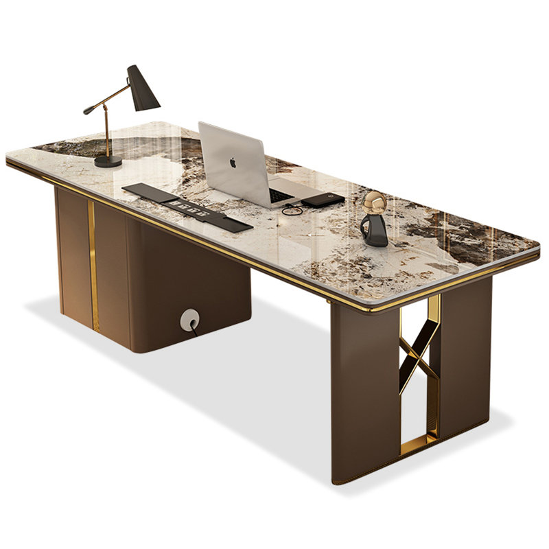 Bureau en bois fritté clair de luxe clair, H 29,5 po x l 63 po x P 31,5 po