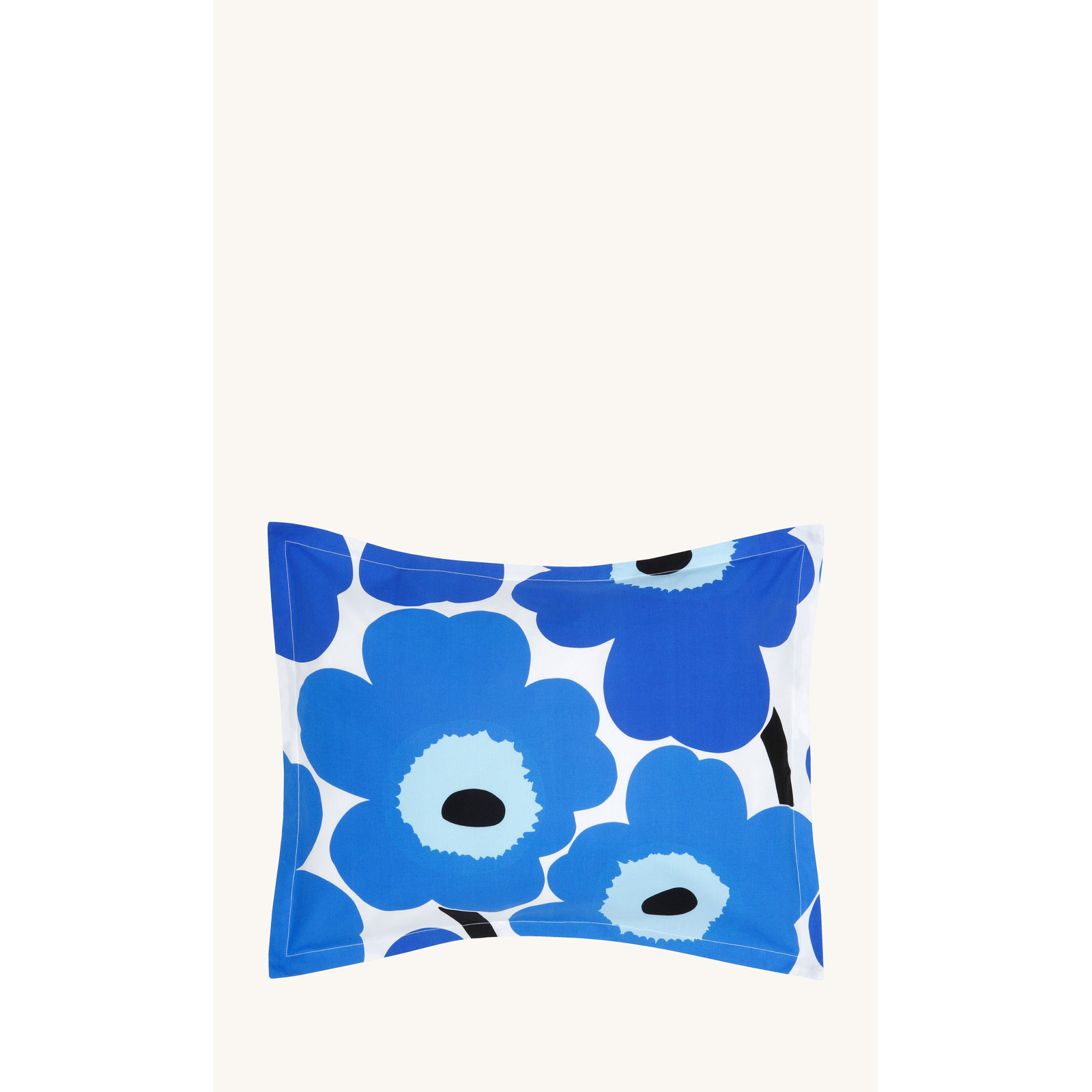 Marimekko Cotton Duvet Cover Set, Twin Duvet Cover + 1 Sham, Bright Blue/Black