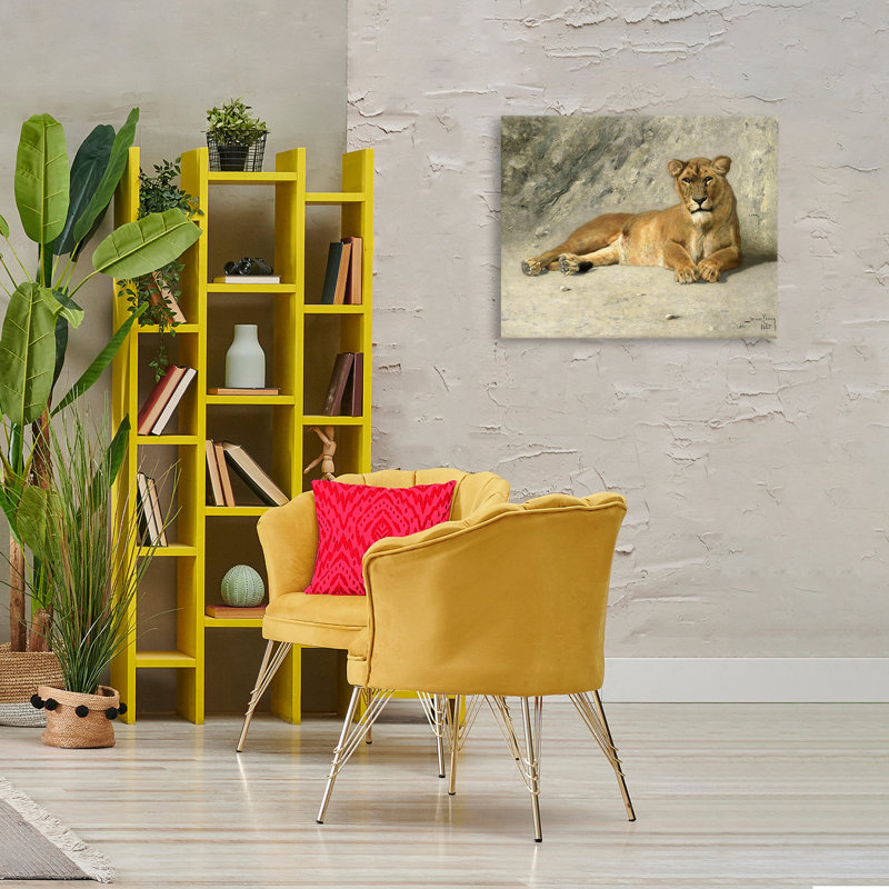 Art mural protecteur sur toile "Lion sauvage" par Jan Van Essen, H 24 po x l 30 po