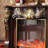 Nut-Brown Solid + Manufactured Wood Electric Fireplace