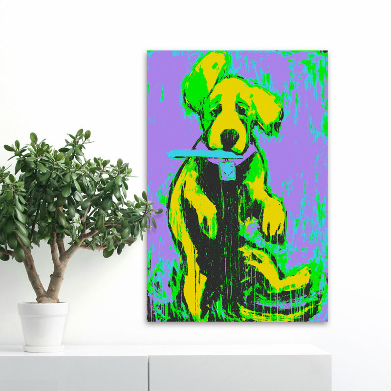 "Funky Frisbee" Print on Wrapped Canvas, 18" H x 12" W x 1.5" D