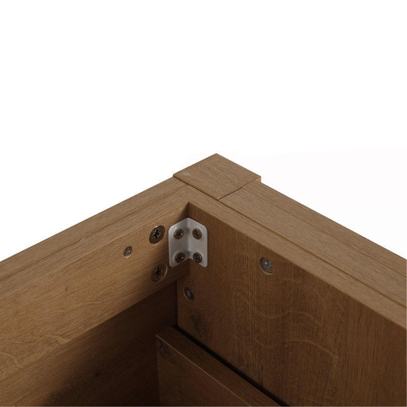 Meuble-lavabo élégant avec deux tiroirs, offrant beaucoup de rangement et un design élégant.