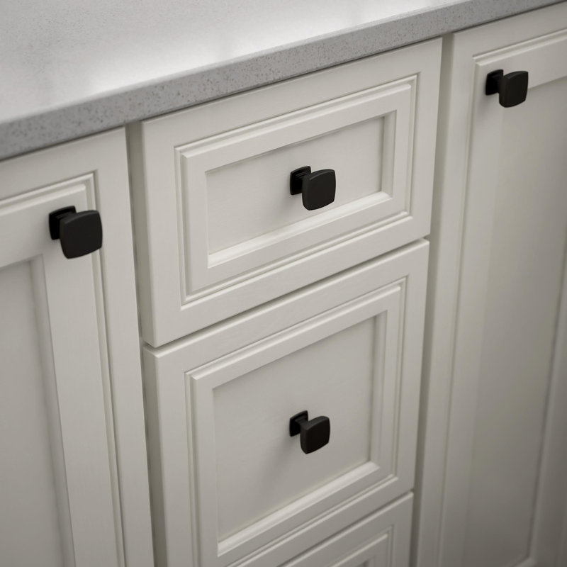 Poignée d'armoire Parow 1-1 / 8 po (29 mm) (paquet de 5), Diamètre du bouton 9/8 po, Noir mat