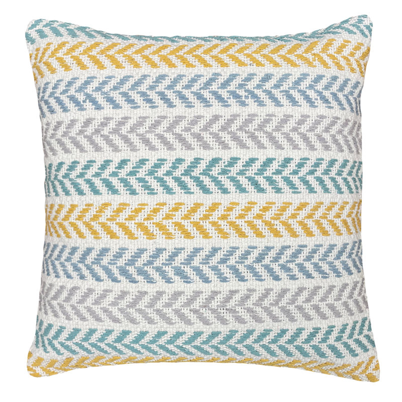 Coussin 100% coton tissé à la main, Jaune/vert, Housse de coussin seulement - sans coussin