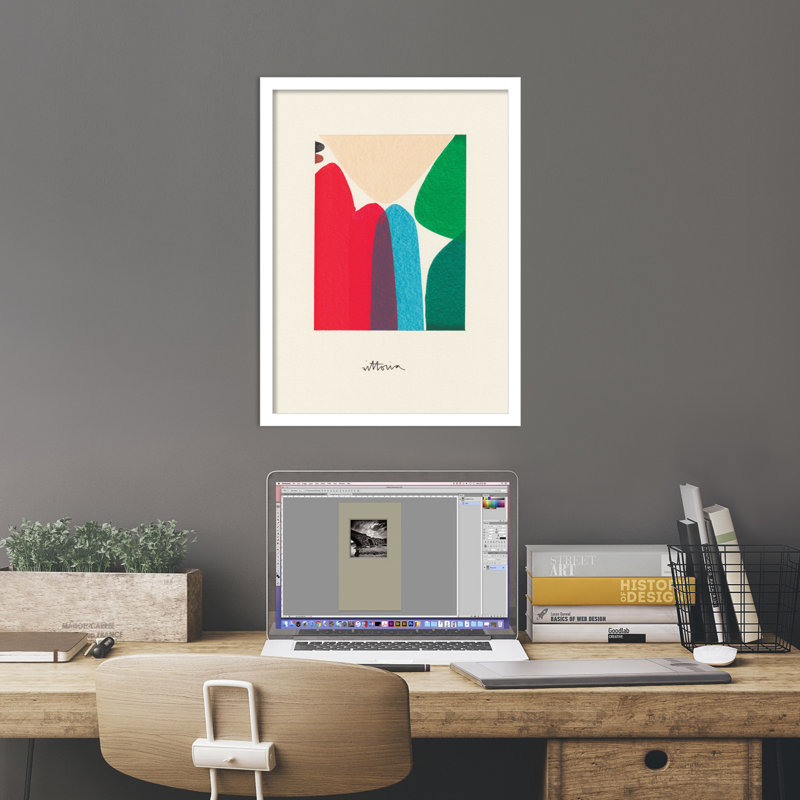 The Mountains We Move In Our Minds by Amber Vittoria, White Framed, 16" W x 21" H x 1" D