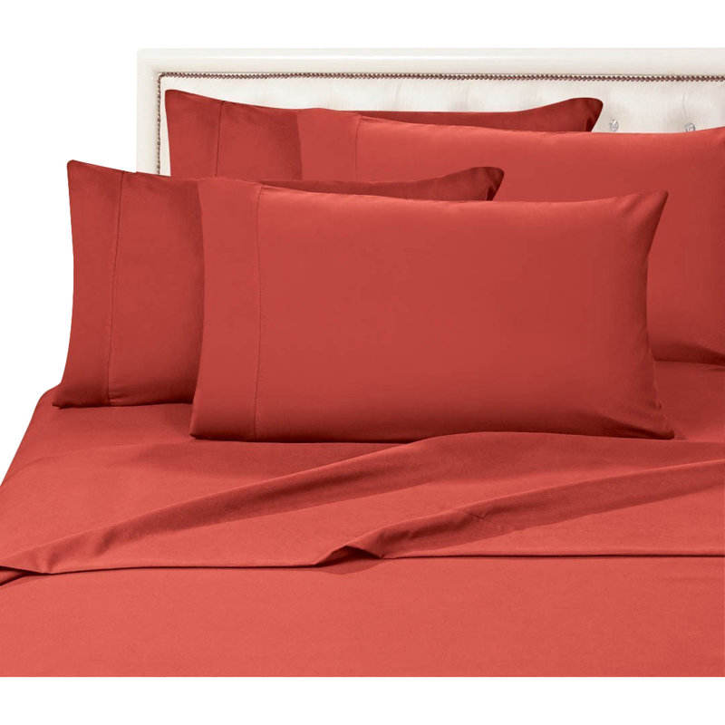 Ensemble de draps en polyester 1500 fils, Ensemble de draps pour grand lit, Rouille
