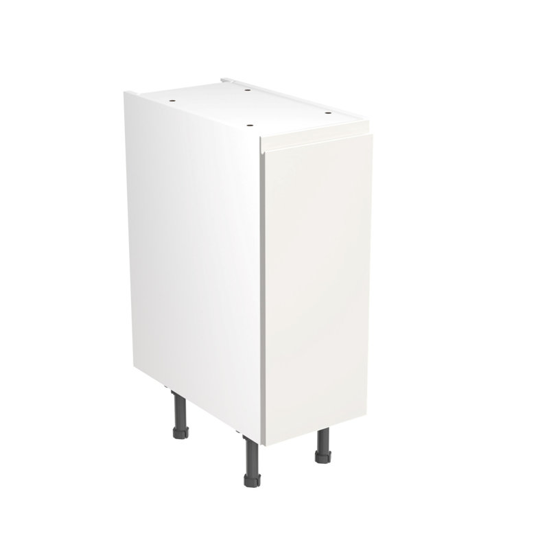 KitchenKit Flatpack J Pull Matt Base Unit, 87cm H x 30cm W x 57cm D, White