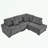 L Shaped Corduroy Sofa with Reversible Chaise Lounge-1078886982
