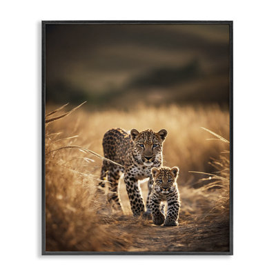  Guépard et petit dans la nature, estampe numérique par Noah Bay