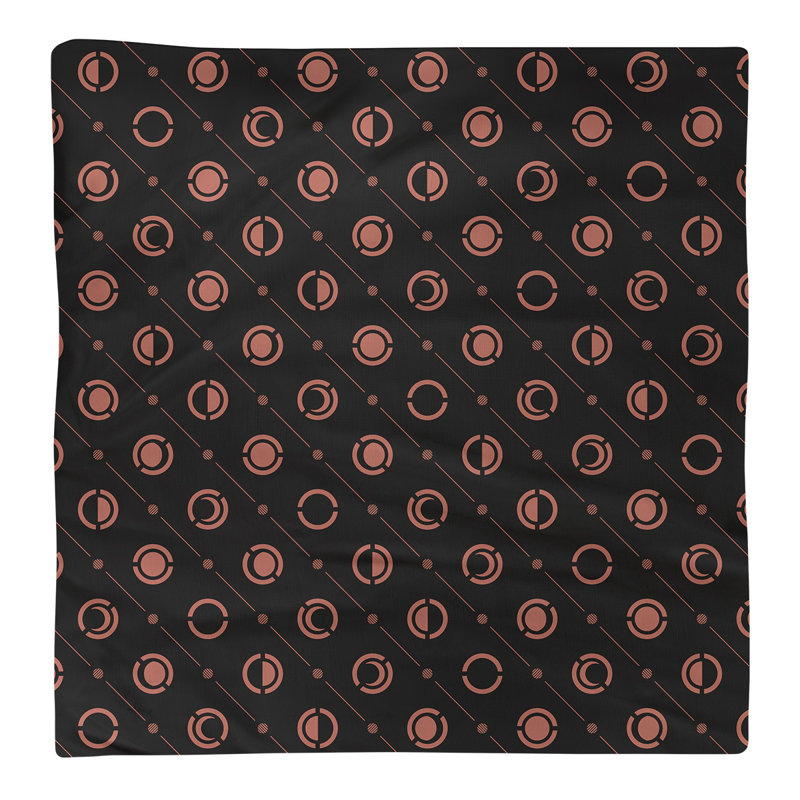 Serviette de coton deux couleurs en lune à phases Noira Gothard, H 0,1 po x l 10 po x P 10 po, Rouge, Polyester sergé