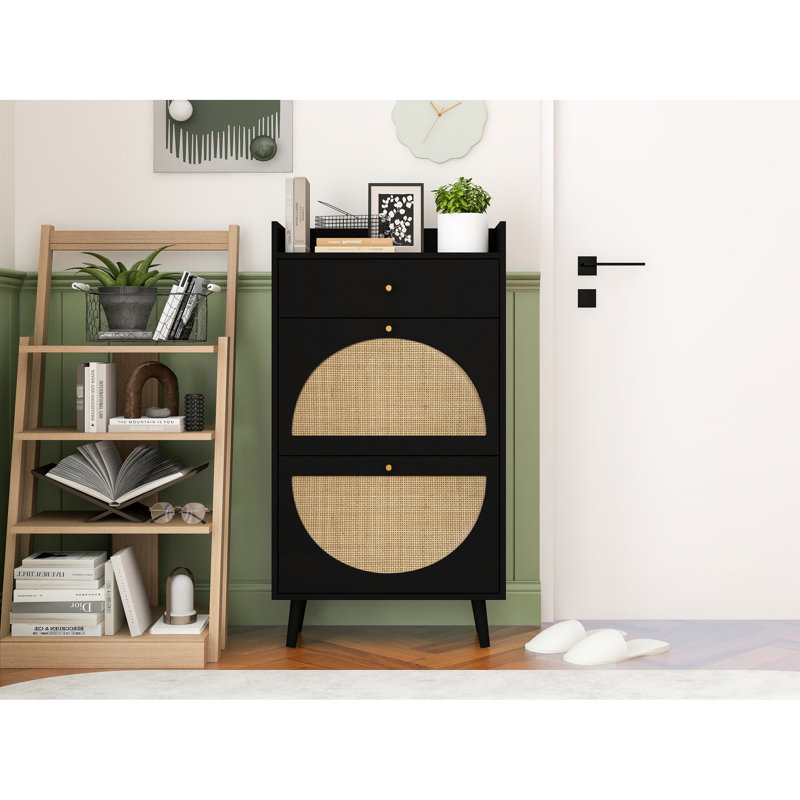 2-Door 1 Shoe Holder, Double Layer Entrance Storage, 45 Lbs Load Capacity, Natural Veneer, Enchantingly Door Panel 2 1 Drawer Organizer, Load, Enhancement, Marvelously Produced