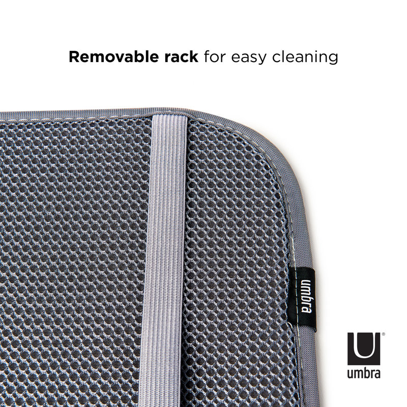 Charcoal Foldable Microfiber Dish Drying Rack with Mat