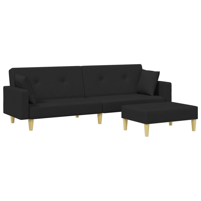 86.6'' Upholstered Convertible Sofa, Black Fabric