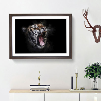 A Yawning Tiger - Framed Print