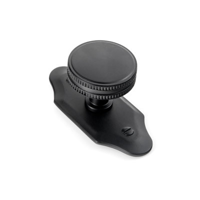 Poignée ronde en forme d'engrenage de 1,26 po de diamètre avec plaque noire (G023)