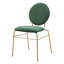 Ensemble de deux chaises de salle à manger d'appoint en velours vert et or et acier