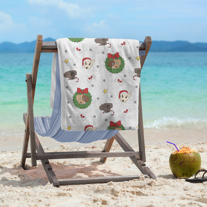 Beach Towel, White, Poly/Cotton