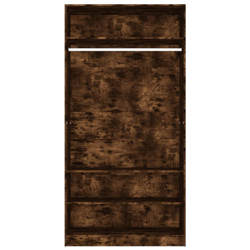 Krijn 0 Door Manufactured Wood Wardrobe, Smoked Oak